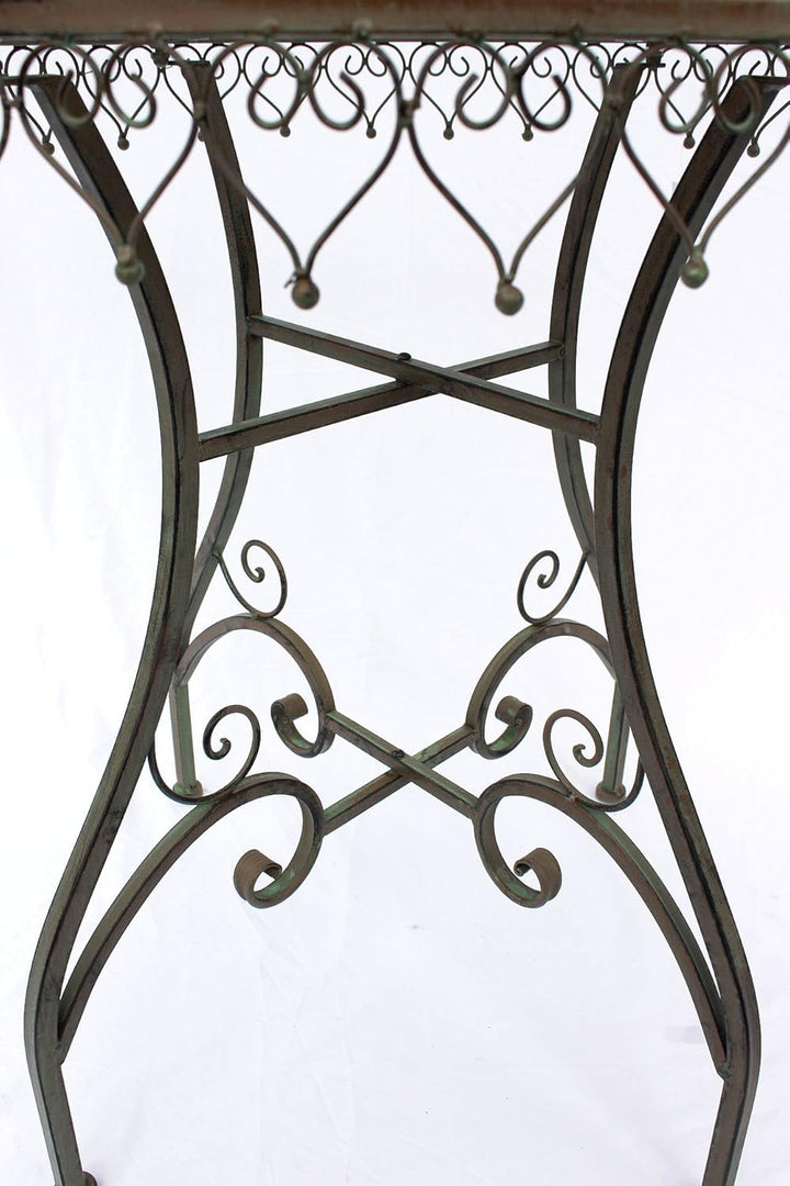 DanDiBo Bistrotisch Antik Rund Klapptisch Malega 12184 Bistro Tisch Gartentisch Metall Eisentisch Ba