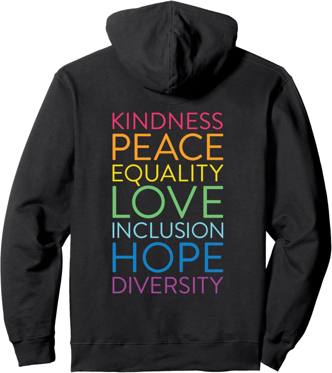 Peace Love Inclusion Gleichheit Diversity Menschenrechte Pullover Hoodie