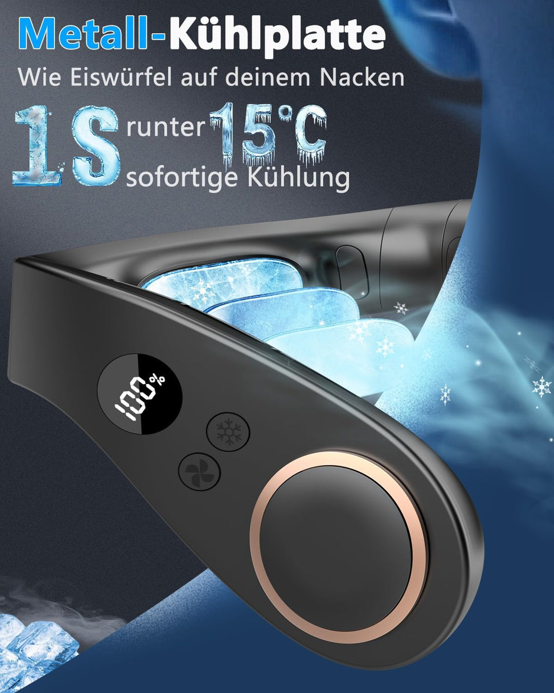 Kouric Nackenventilator mit Kühlung, Halsventilatoren Extra Leise (35dB) 24 Std. USB-C 5500mAh, 5 St