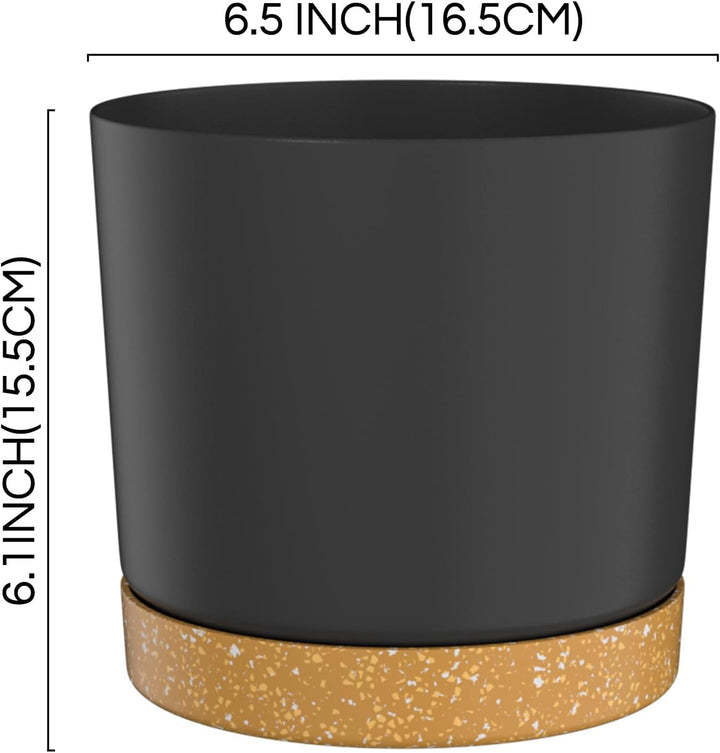 ZMTECH Blumentopf 16,5 cm Durchmesser übertöpfe für zimmerpflanzen, Kunststoff blumentöpfe mit Unter