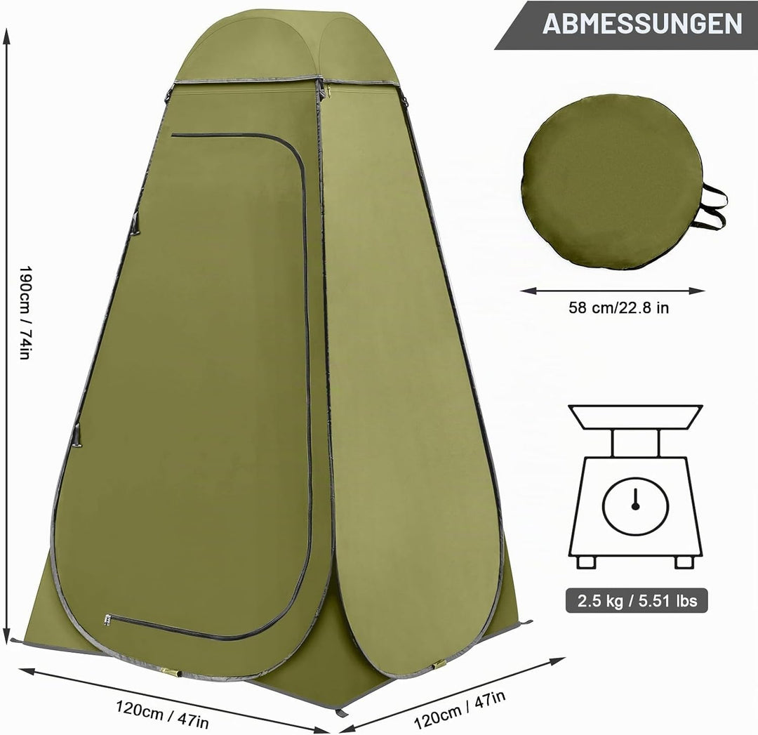 BRIAN & DANY Duschzelt Camping, Pop Up Toilettenzelt, Tragbares Umkleidezelt mit Regenschutz und Fen