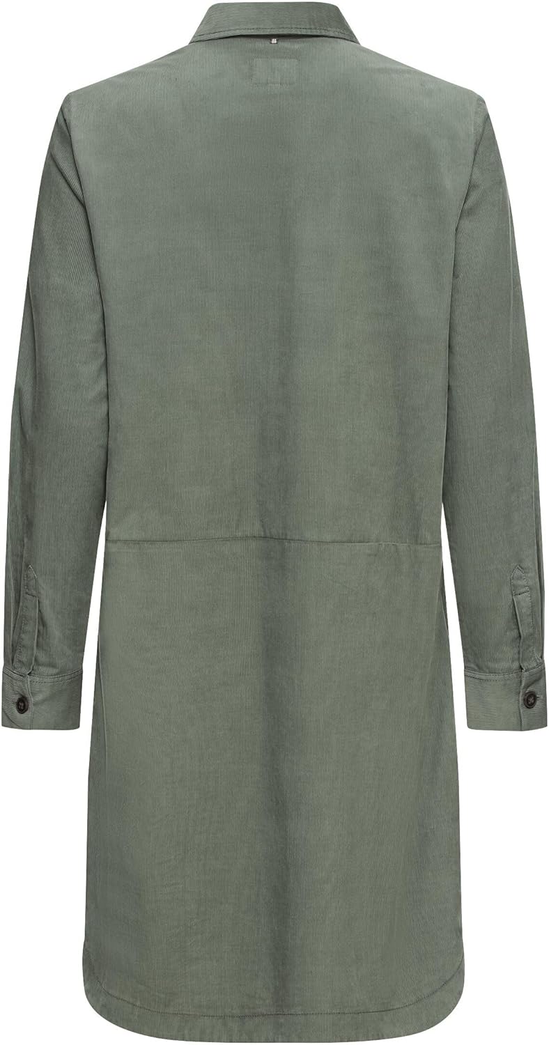 camel active Damen Hemdblusenkleid mit Langen Ärmeln XXL Smoke Khaki, XXL Smoke Khaki