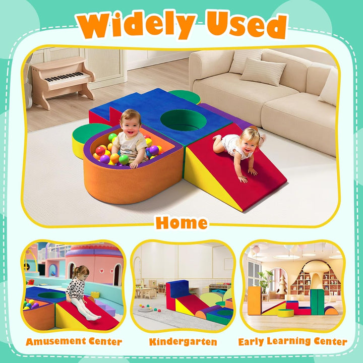 8pcs Schaumstoff Bausteine Kinder mit Bunten softbausteine Kletterblöcken für Kleinkinder Jahren, In