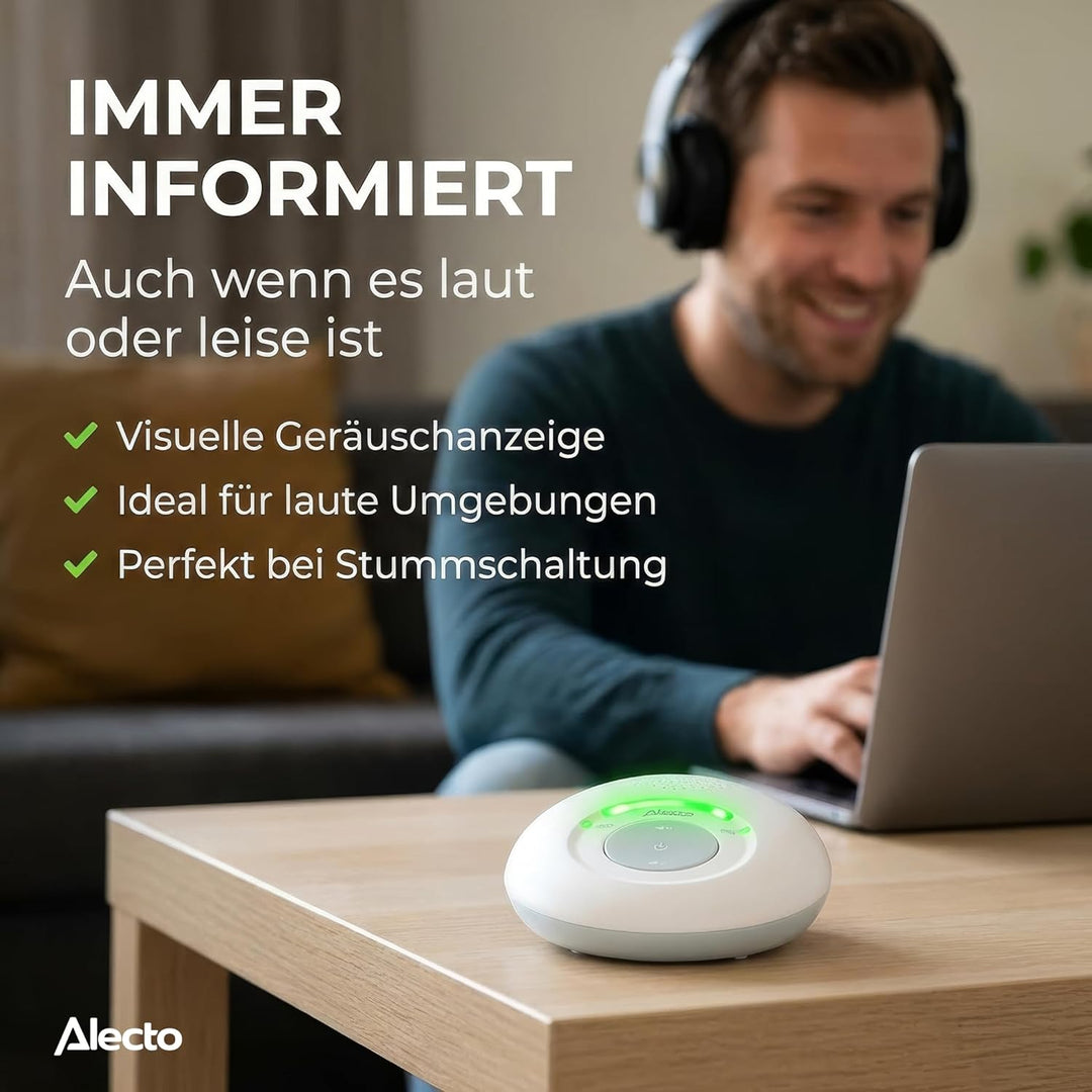 Alecto DBX110 Babyphone Audio - digitales Babyphone mit DECT - 300 m Reichweite - kompaktes Design -
