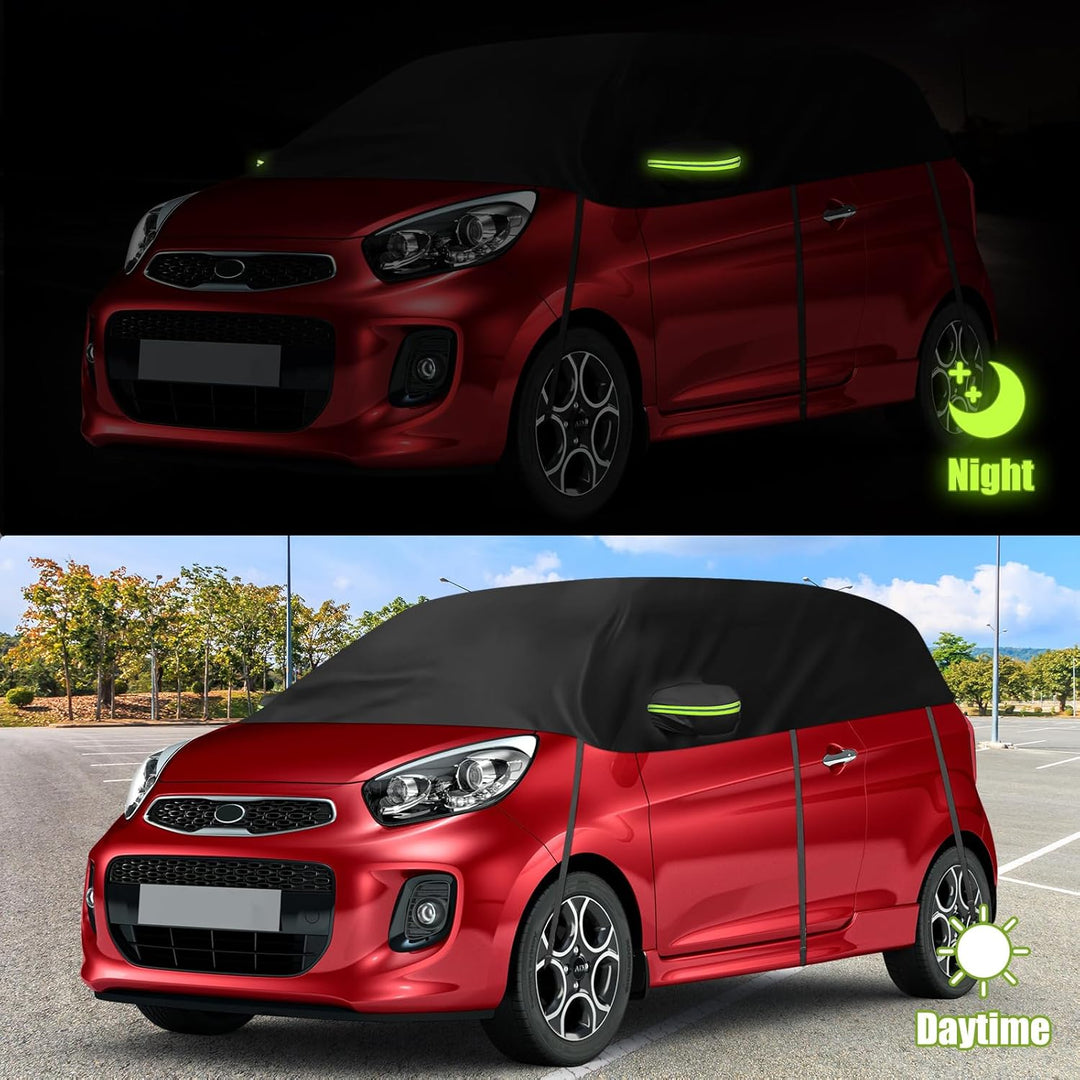 Halbe Autoabdeckung Kompatibel mit Kia Picanto 2003-2025, Halbabdeckung wasserdichte Halbgarage mit