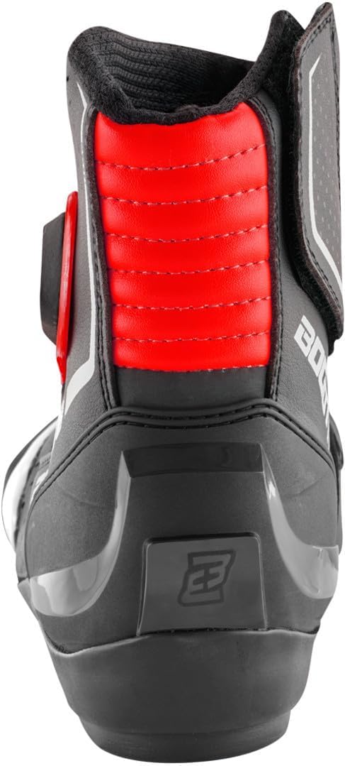 Bogotto Cartagena perforierte Motorrad Stiefel, schwarz/weiss/rot, 42 42 EU Schwarz Weiss Rot, 42 EU