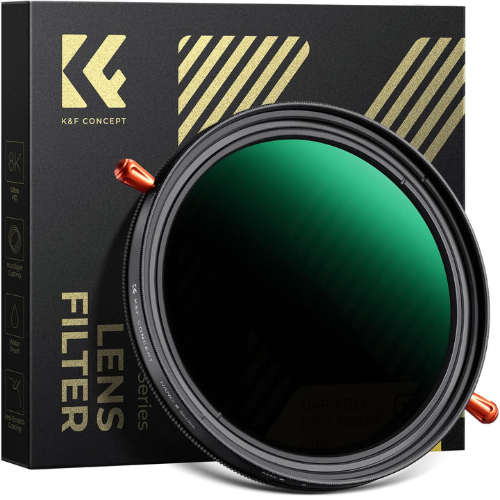 K&F CONCEPT 49mm Polfilter(CPL) & ND2-ND32 Filter 2-IN-1 multifunktionaler Filter（1-5 Blendenstufen）