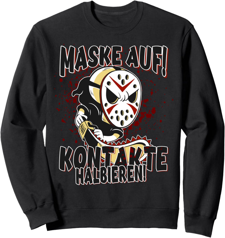 Maske tragen Kontakte halbieren, lustiger Gothic Spruch Sweatshirt