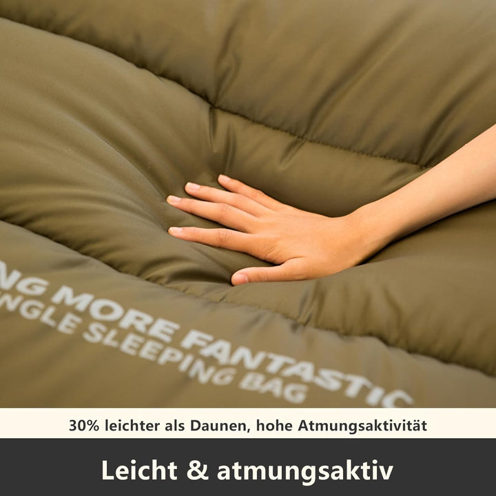 BISINNA Schlafsack Erwachsene Camping Graphene Polyester Geräuscharm - Wasserabweisendes, Atmungsakt