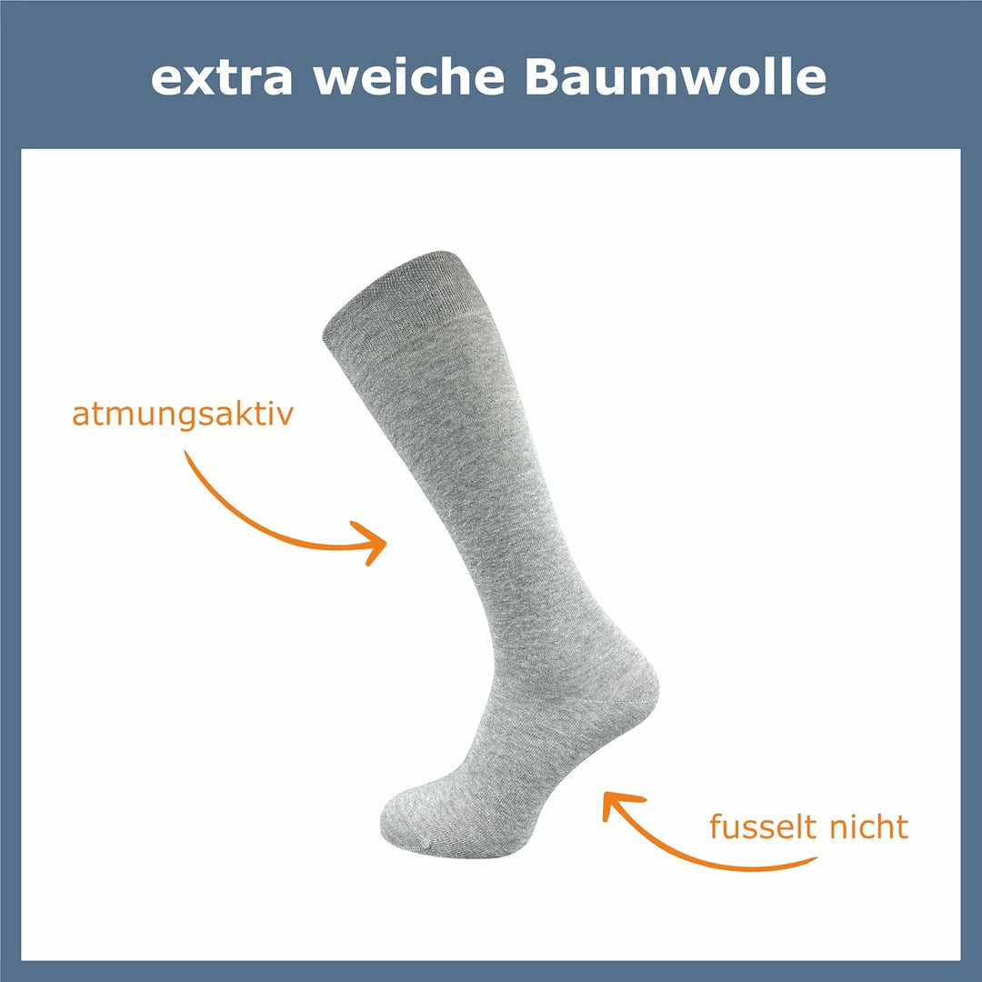 GAWILO Damen &amp; Herren Kniestrümpfe (4 Paar) lange Socken mit Komfortbund aus 80% Baumwolle | kein Ve