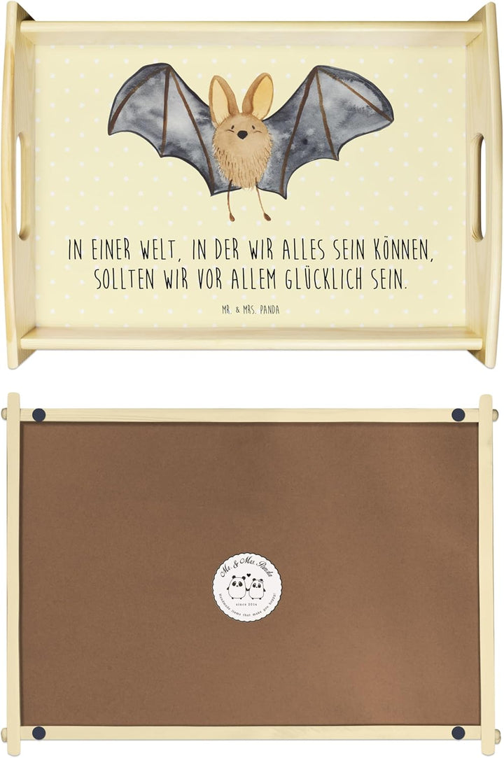 Mr. &amp; Mrs. Panda Serviertablett Fledermaus Flügel - Geschenk, Gute Laune, Dekotablett, Tiere, Küchen