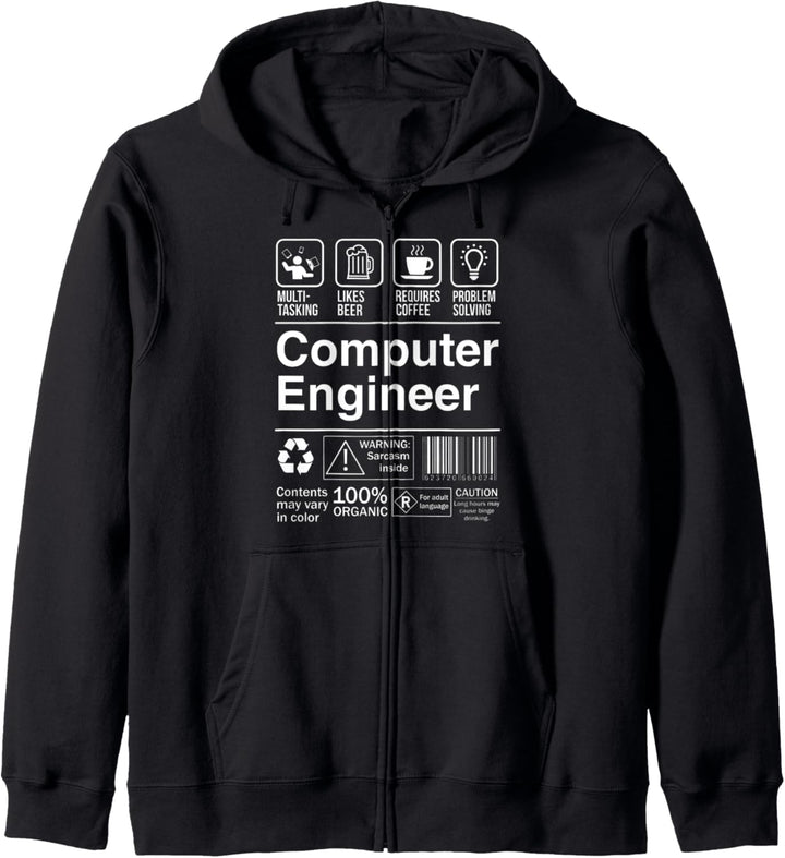 Computer Engineer Funny Description Label Kapuzenjacke