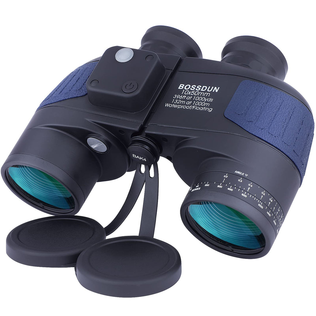 Marine Fernglas 10x50 wasserdicht mit Kompass &amp; Entfernungsmesser, Militärfernglas HD, beschlagfreie