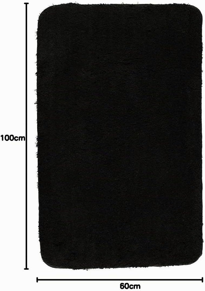 Kleine Wolke 5405926360 Badteppich Relax 60 x 100 cm schwarz, 60 x 100 cm Schwarz