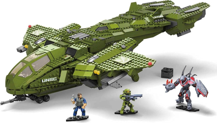 MEGA Construx GNB28 - Halo Infinite UNSC Pelican-Flugschiff, mit 2024 Bausteinen, Spielzeug ab 10 Ja