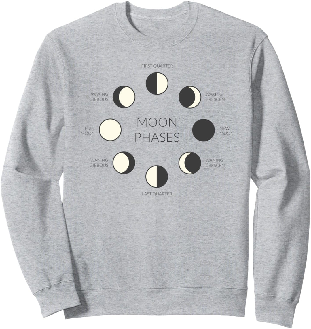 Sonnensystem Planeten Mondphasen Sweatshirt
