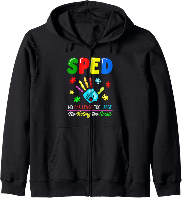 Spezialpädagogik Lehrer SPED Geschenk Keine Herausforderung Kapuzenjacke