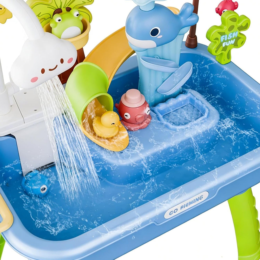 Generisch Wassertisch für Kinder | Angelspiel-Set,4-in-1 Waschbecken mit fliessendem Wasser und Pump