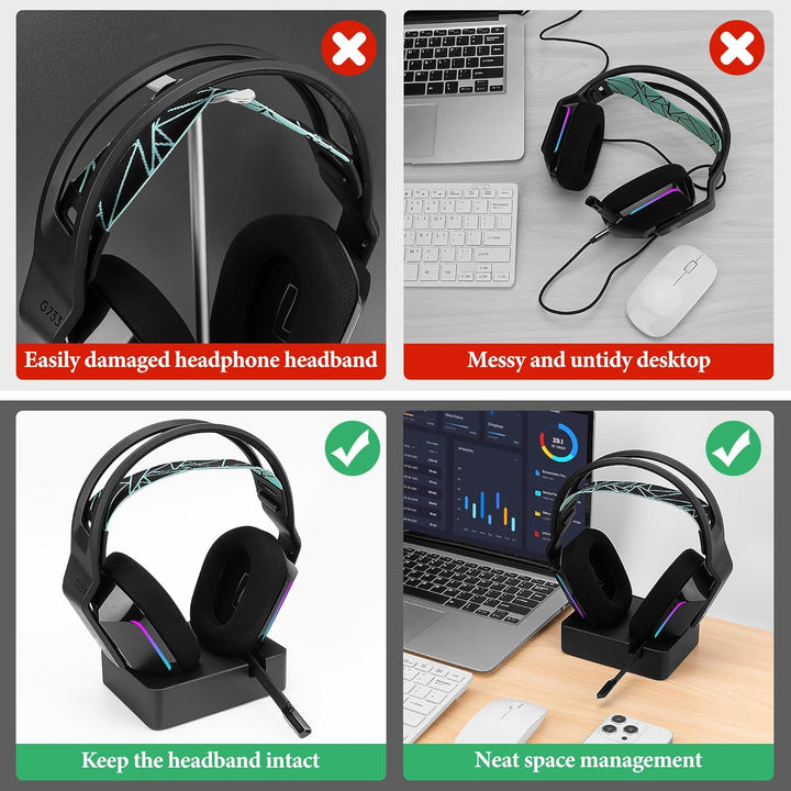 Geekria Kopfhörer Ladeständer für Logitech G733 Lightspeed Wireless Gaming Headset, 3D Printed Resin