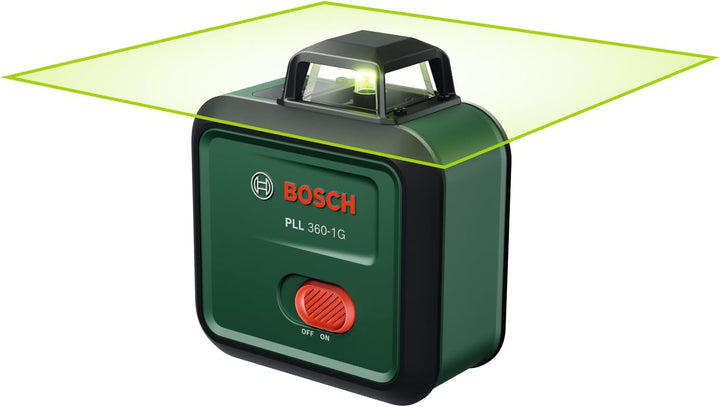 Bosch Linienlaser PLL 360-1G (360° grüner Laser, selbstnivellierend, ±0,4 mm/m Genauigkeit, integrie