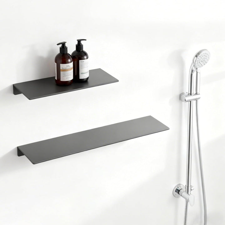 Duschregal, Duschablage Ohne Bohren, 2 Stück Badezimmer Regal 50cm & 30cm, Duschkorb Ablagen Aluminu