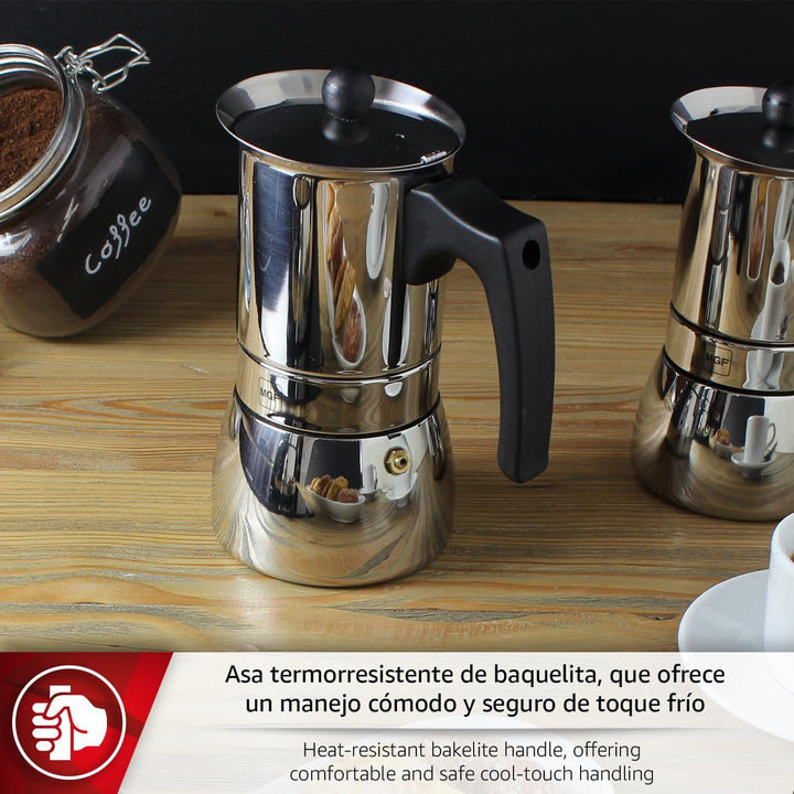 M GENOVA MAGEFESA Kaffeekanne Edelstahl 6 TAZAS Chrom, 6 TAZAS Chrom