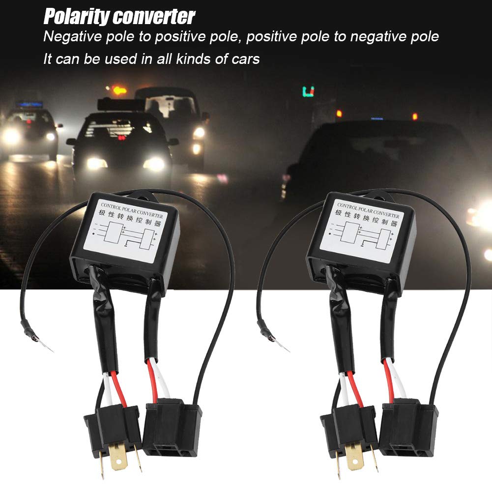 Scheinwerfer-Polaritätskonverter, 2 Stück, LED-Negativ-Konverter, Negativschalter-Adapter, Polarität