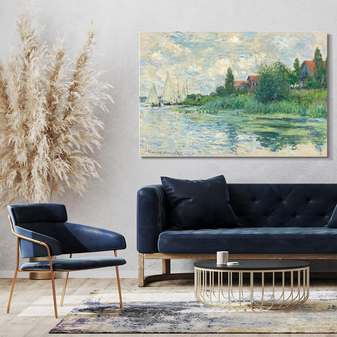 Leinwand (80x60cm): Claude Monet - Die Ufer der Seine bei Petit-Gennevilliers 80x60 cm, 80x60 cm