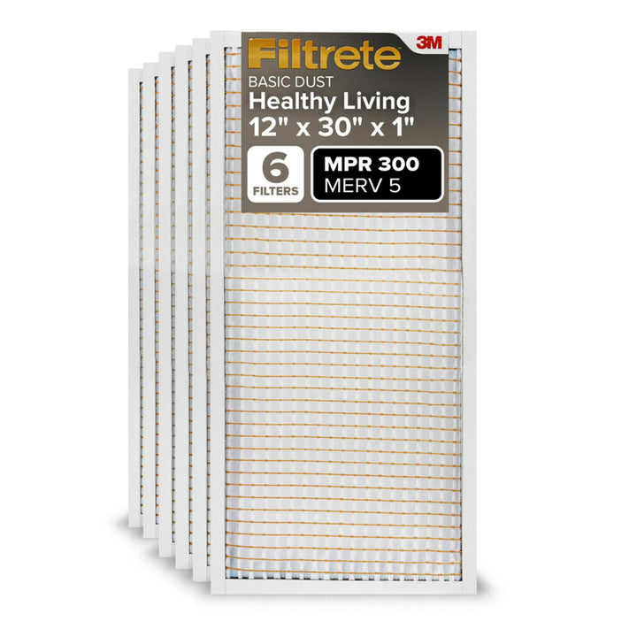 Filtrete 12x30x1 Luftfilter, MPR 300, MERV 5, Clean Living Basic Dust 3 Monate Plissee 1 Zoll Luftfi