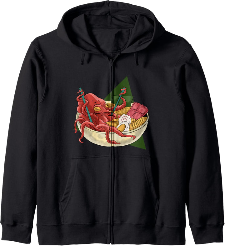 Ramen Tintenfisch Oktopus Kapuzenjacke