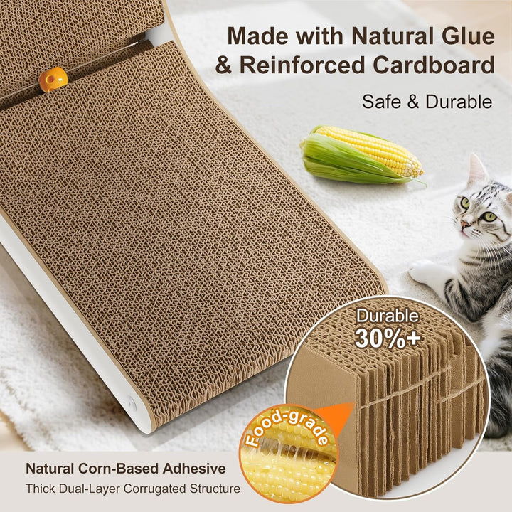 Gimars Hohe 47cm L förmige Kratzbrett Katze mit Ball, Vertikaler kratzpappe für Katzen, Langlebiges