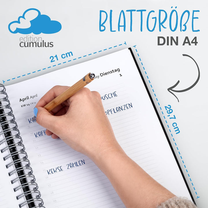 edition cumulus 2027 Der GROSSE Dicke – DIN A4 Kalender - MOOSGRÜN (dunkelgrün) – MADE IN GERMANY -