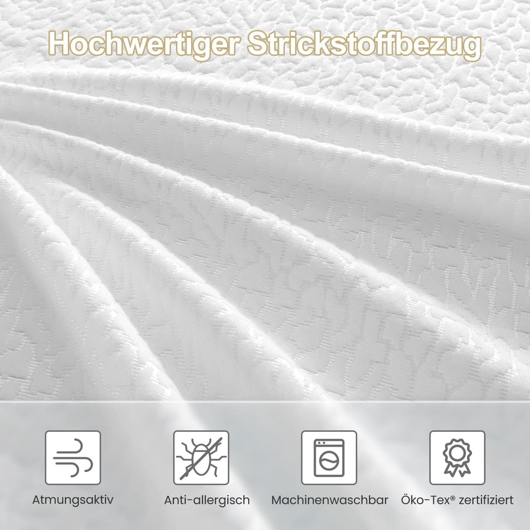 BedStory Topper 160x200cm, 7,5cm Zwei Härtegrade H3&amp;H2 Gel Topper mit Abnehmbarem und Waschbarem Bez