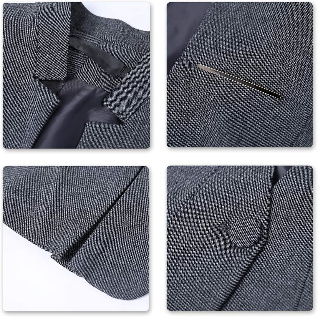YYNUDA Damen Slim Fit Blazer Sommer Elegant Anzugjacke mit EIN Knopf Kurz für Office Business M Dunk