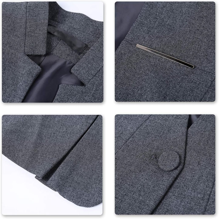 YYNUDA Damen Slim Fit Blazer Sommer Elegant Anzugjacke mit EIN Knopf Kurz für Office Business M Dunk