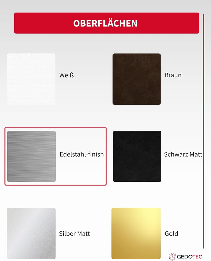 Gedotec Lüftungsgitter eckig aus Aluminium | 1 Stück Abluft-Gitter Edelstahl-Finish 600 x 60 mm | Tü