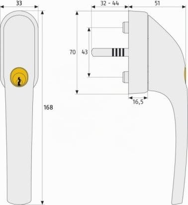 Abus FG300 abschliessbarer Fenstergriff, weiss, im Set 10 Stück alle gleichschliessend AL0089 mit in