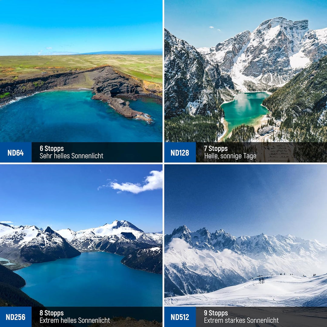 NEEWER Variable ND Filter Set kompatibel mit DJI Mini 4 Pro, 4er Pack ND2-ND32 (1-5 Blendenstufen)/N
