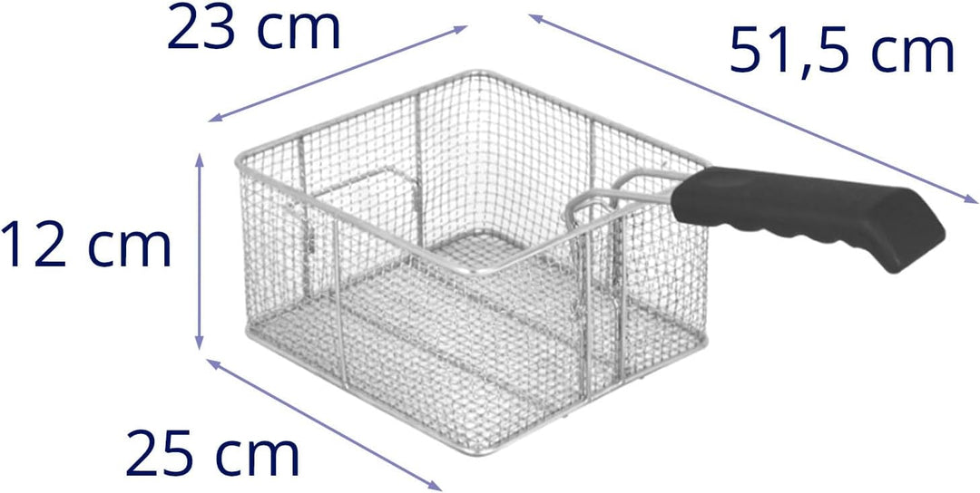 Royal Catering - RCEF-16 - Frittierkorb Fritteusenkorb (16 L Volumen, Edelstahl, 25 x 23 x 12 cm) si