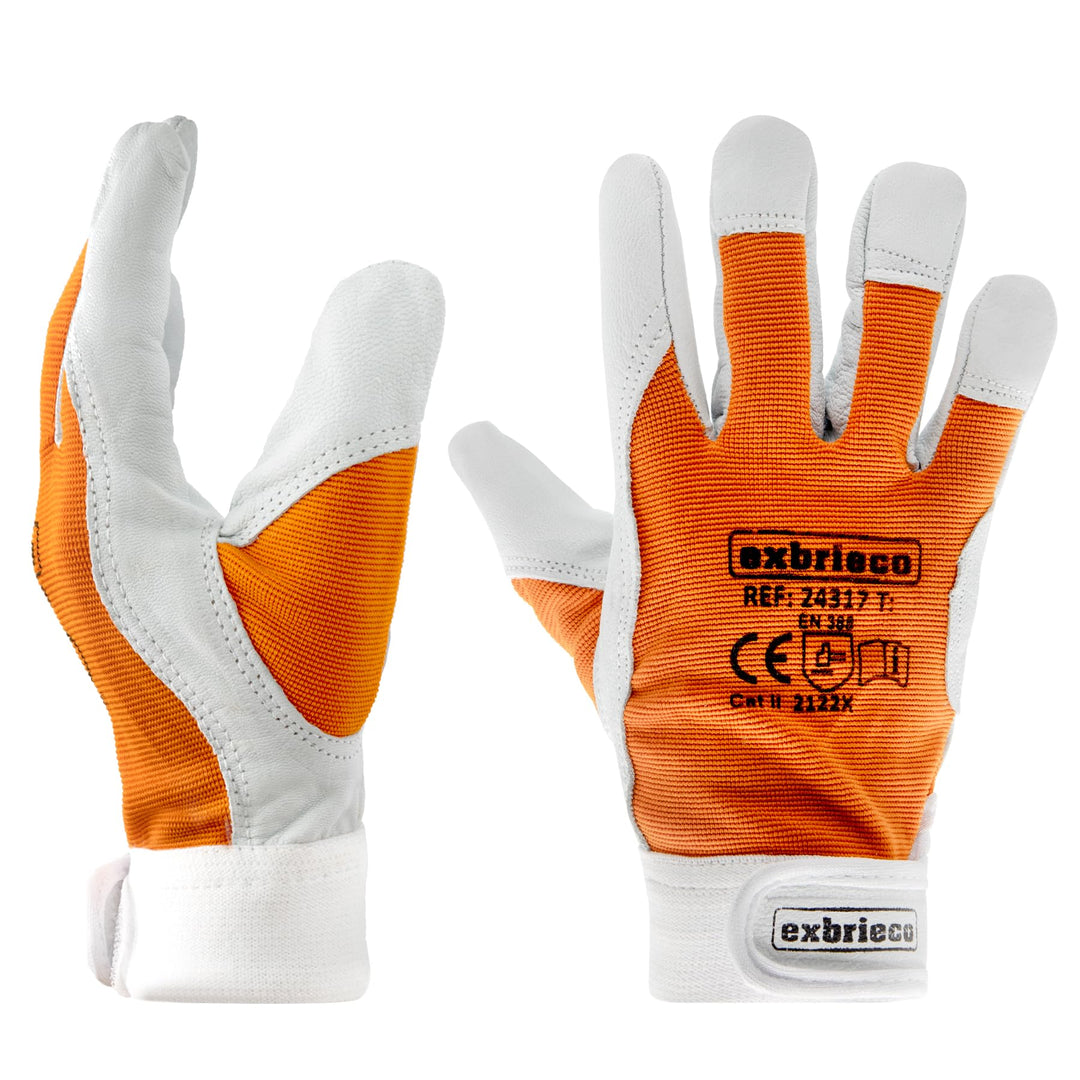 EXBRIECO 1, 3, 6 oder 12 Paar, Gartenhandschuhe aus Leder, Lammfellhandschuhe, Arbeitshandschuhe aus