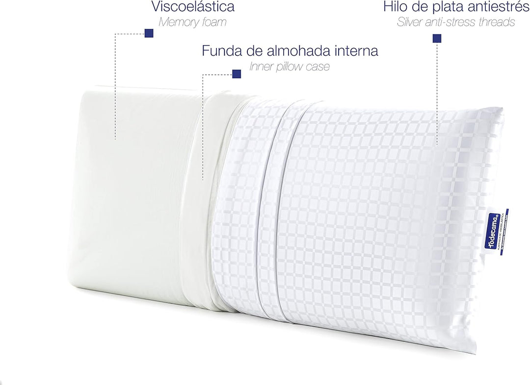 Todocama Todolit Kopfkissen, viskoelastisch, Luxury Hotel, 70 cm, 70 cm