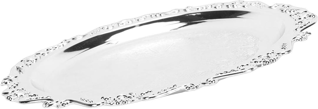 Qcwwy Servierplatte mit Blumengravur, Vintage-Servierplatte, Retro-Blumengravur, Spiegel, Dekorative