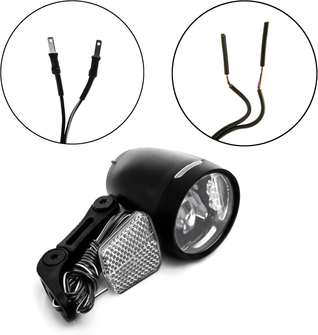 LED-Vorderlicht Frontscheinwerfer 80 Lux mit Standlicht, Taglicht und Helligkeitssensor, Schwarz