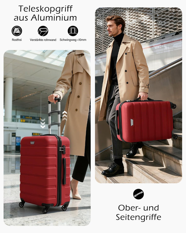 COOLIFE Mittelgrosser Koffer für Urlaubsreise, Kreuzfahrten und Studium im Ausland, 67cm L, PC+ABS,