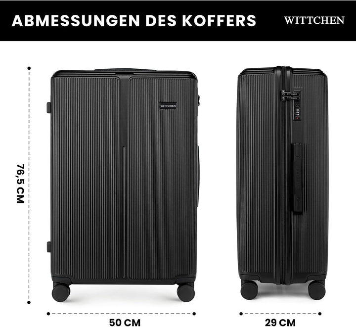WITTCHEN Stripes Line Grosser Koffer 76,5 x 50 x 29 cm (XL) | Hartschalen-Trolley ABS 96 l, 4 Rollen