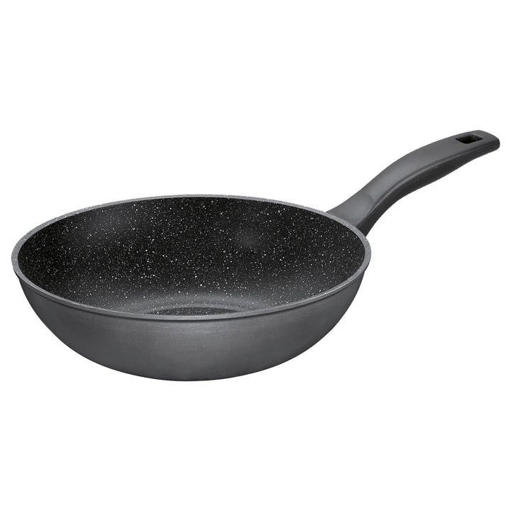 STONELINE Wok 30 cm, auch für öl- und fettfreies Braten, Wok Pfanne antihaft beschichtet mit echten