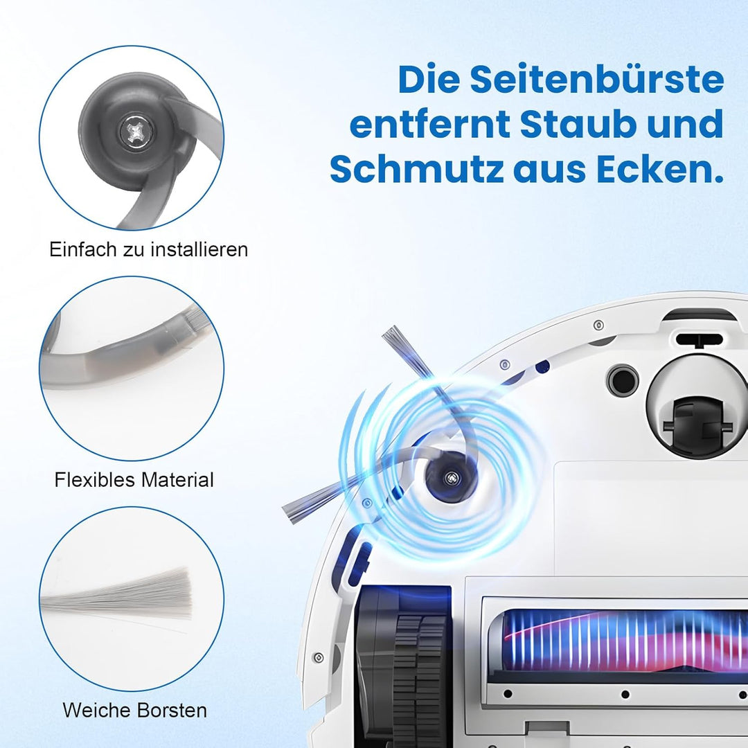 21 Stück Zubehörset für Roborock Q7 L5+ / Q7 M5+ Saugroboter mit 1 Hauptbürsten 4 Wischtücher 4 Filt