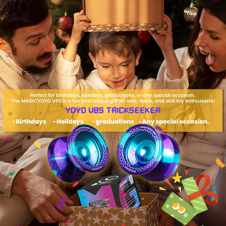 MAGICYOYO V8S JoJo für Kinder ab 8 Jahren - Profi Finger-Spin Yoyo für Anfänger &amp; Fortgeschrittene,