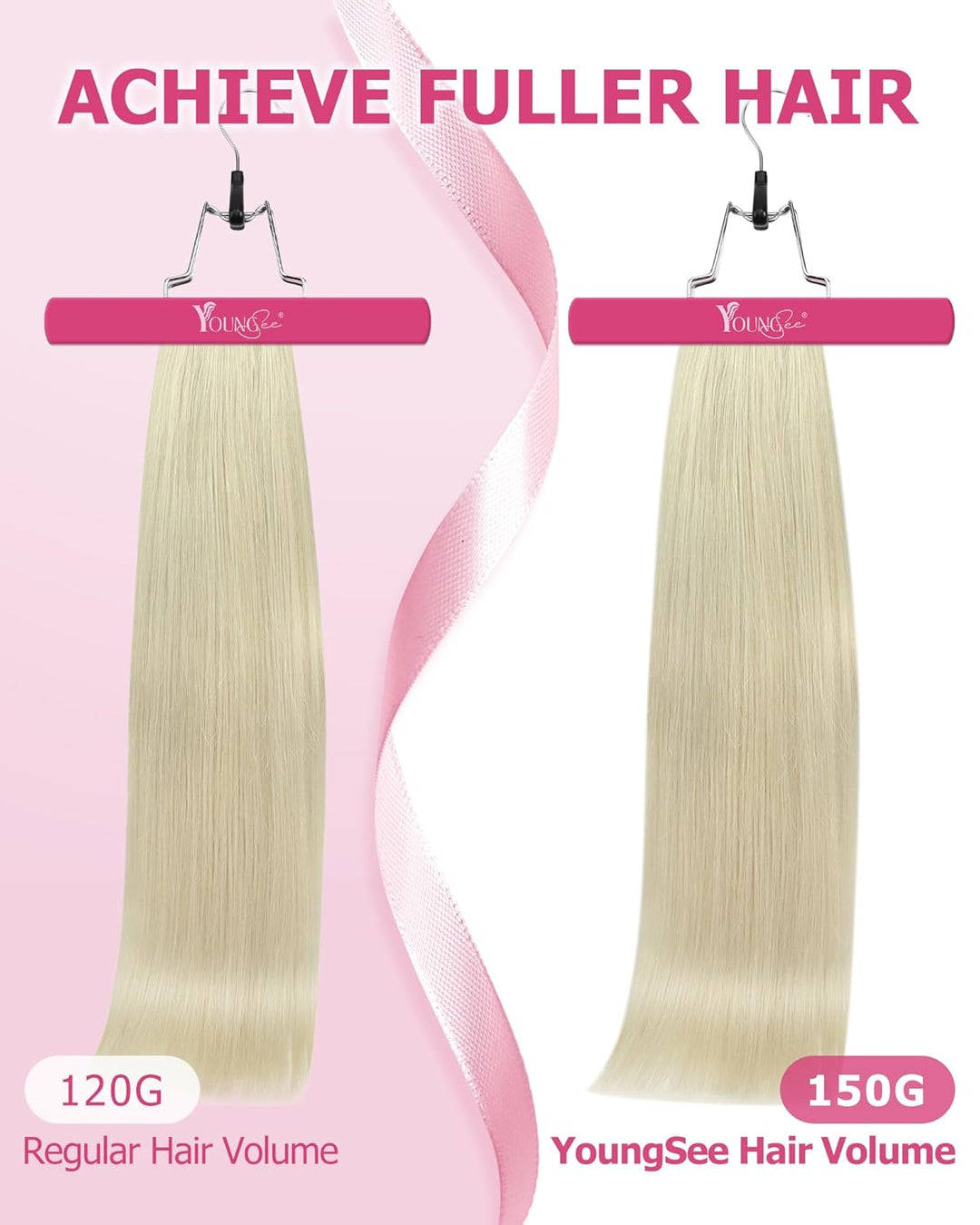 YoungSee Clip in Extensions Echthaar Platinblond Echthaar Extensions Clip Blond Kurz Haarverlangerun