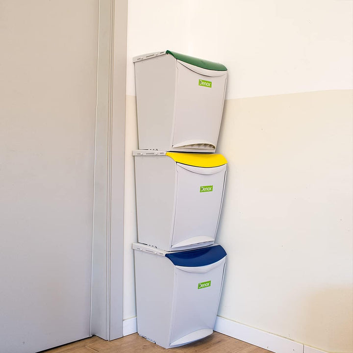 Denox Ecosystem Abfalleimer, 25 l Zentimeter Amarillo y gris Gelb, Gelb